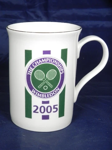 Wimbledon The Championships  Tennis 2005 Coffee Tea Cup Mug Bone China Gold Trim Cover