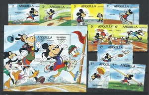 OLYMPIC - ANGUILLA, DISNEY, YV # 515/23 + BL 53, MNH - Picture 1 of 1