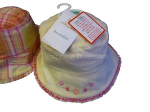 M&S Reversible baby's hat NEW Cool girls summer sun protection Petit Bebe shade - Picture 1 of 6