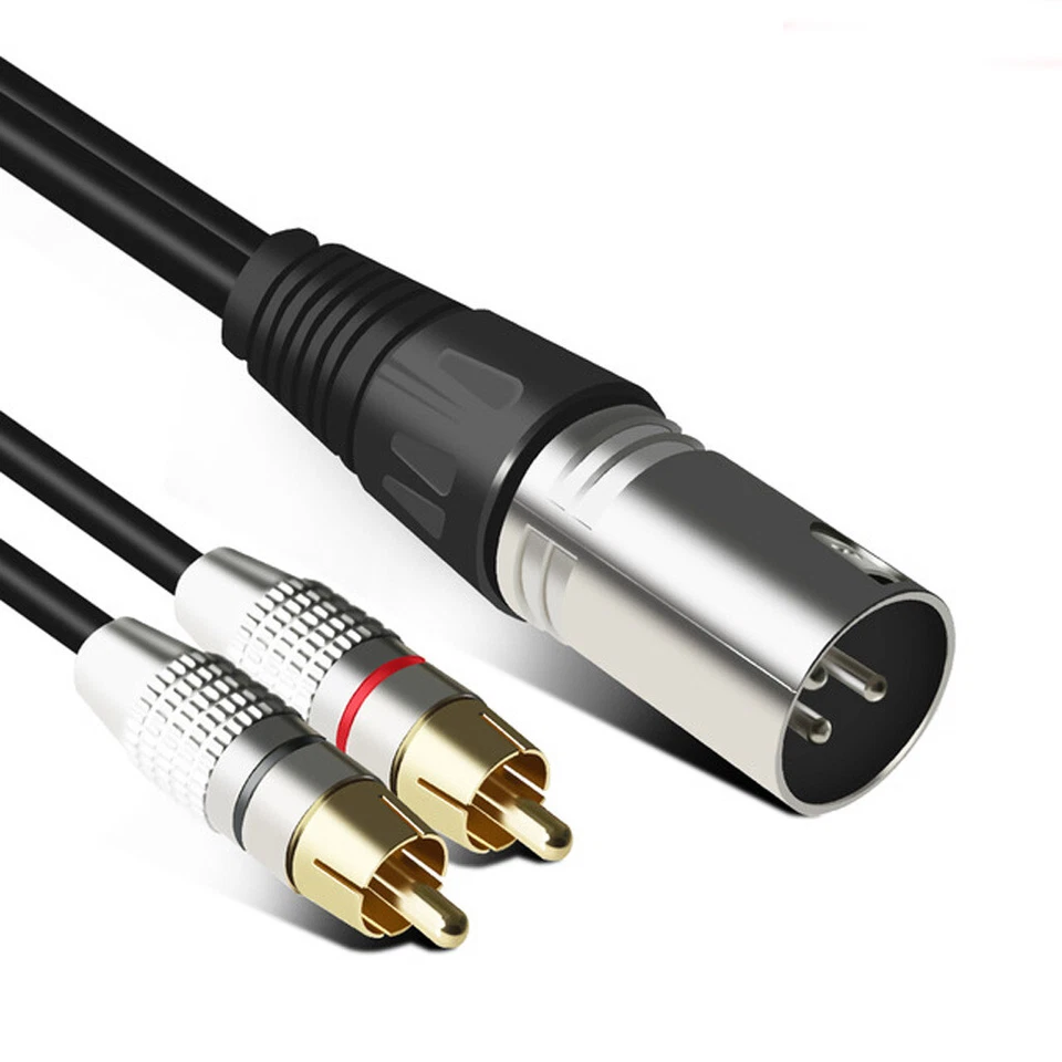 1 XLR Female/Male to Dual RCA Male Cable Y Audio Splitter Patch Cable XLR TO RCA - Image 1 of 4