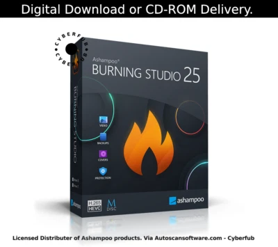 Ashampoo Burning Studio 25 - CD DVD Burning Software - CD or DOWNLOAD PC - Image 1 of 4