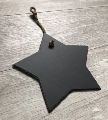 X3 Handmade Slate Large Star Chalkboard Xmas Weddings Shabby Chic Blackboard - Image 1 of 4