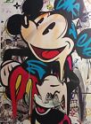 Rare print MICKEY DOUBLE TROUBLE embossed numbered Signed,Dismaland, Death NYC