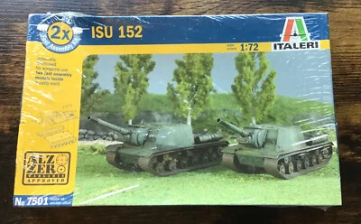 New Sealed Italeri 1/72 Scale #7501 ISU 152 Red Army Military Tanks 2 Model Kit - Image 1 of 4