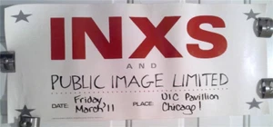 Póster INXS/Public Image Ltd. UIC Chicago 1988 concierto 25" x 11" RARO - Imagen 1 de 1