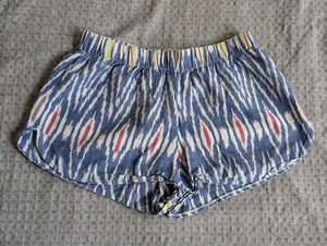 Reformation Shorts Women Small Blue Aztec Ikat Pattern Surplus Fabric USA - Picture 1 of 8