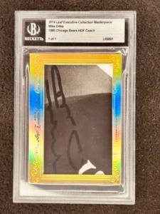 Mike Ditka 2014 Leaf Masterpiece Cut Signature signed autograph 1/1 JSA 85 Bears - Picture 1 of 2