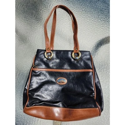 Capezio Black & Brown Faux Leather Shoulder Purse 2 Compartments - Image 1 of 4