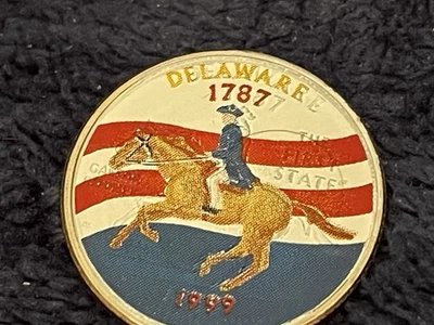 1999 Delaware Painted Colorized State Quarter - Image 1 of 2