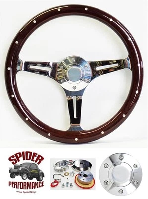 1970-1987 Dodge wood steering wheel 15" DARK MAHOGANY - Image 1 of 4