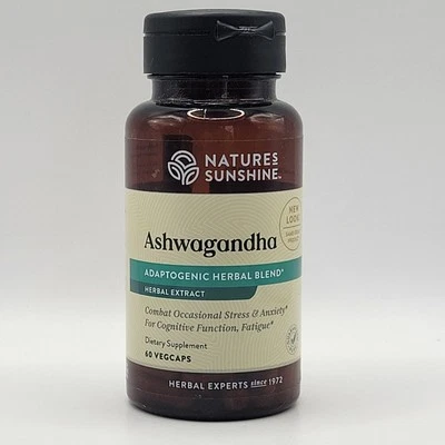 Nature's Sunshine ASHWAGANDHA - 60 Capsules - Adaptogenic Herbal Blend - Image 1 of 4
