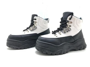 Damen Stiefel Gr. 39 Stiefeletten Schnürboots Halbstiefel Plateauschuhe Schwarz - Picture 1 of 4