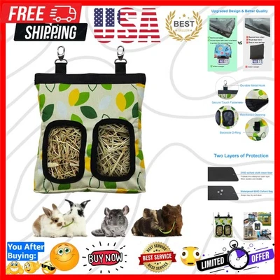 Подвесная сумка-кормушка для морских свинок сена - компактная для маленьких домашних животных - M зеленые листья - Изображение 1 из 4