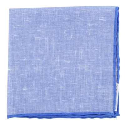 Fiori Di Lusso Blue Solid Linen Pocket Square - 12 3/8" x 12 3/8" (805) - Image 1 of 4