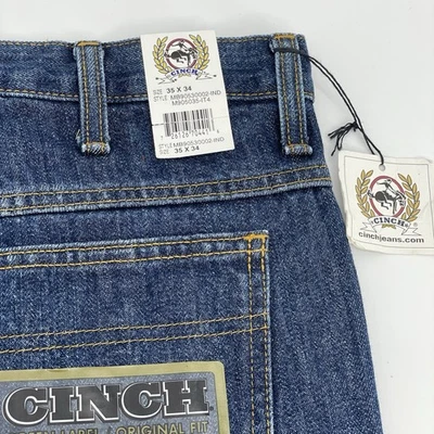 Cinch Jeans Men’s 35x34 Green Label Original Fit Blue Denim NWT - Image 1 of 4