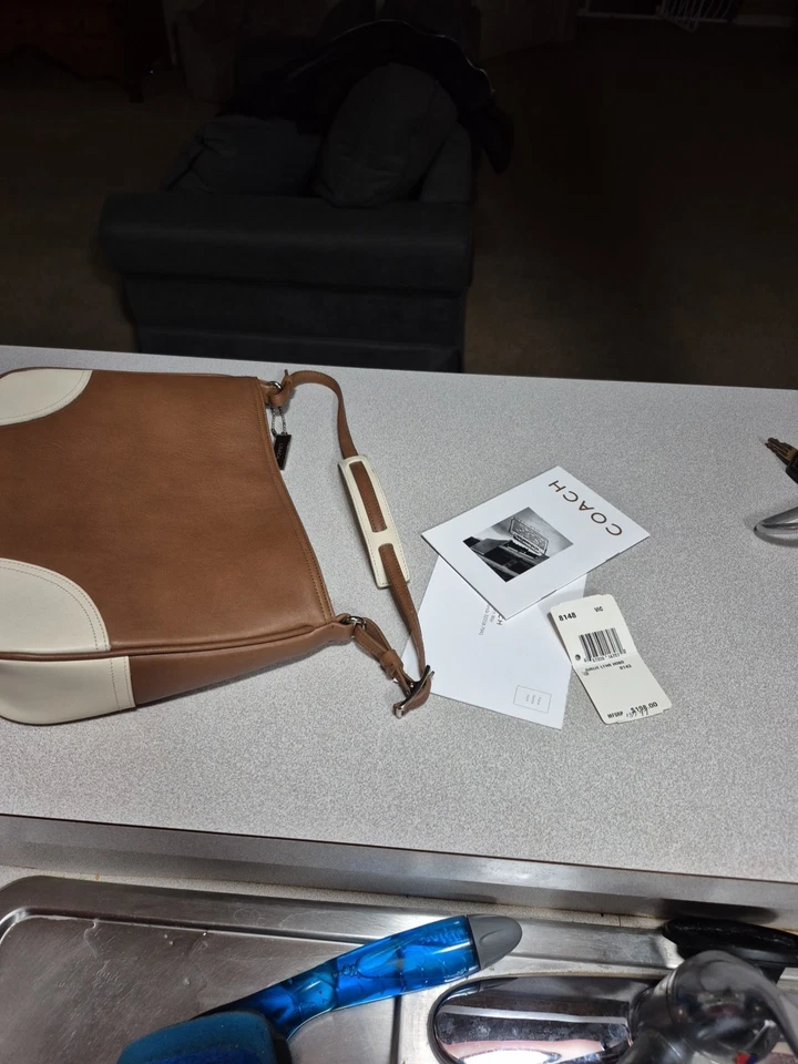 Bolso de hombro Coach 8148 de cuero camel con almohadilla deslizante vintage Foto 1 de 4