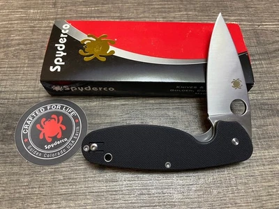 Cuchillo Plegable Spyderco Énfasis con Manijas G-10 Texturizadas Negras C245GP Foto 1 de 4