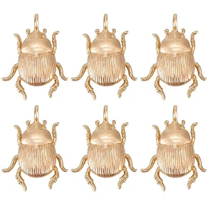 1 Caja 10 piezas Dijes de Insectos Chapados en Oro 18k Tema Animal Antiguo Escarabajo Volador Cha - Imagen 1 de 6