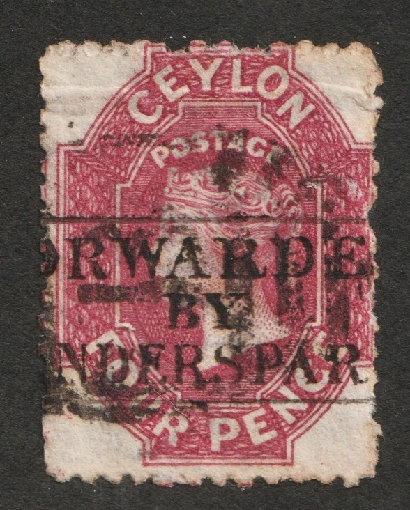 1863-67 Ceylon Sc# 50a - Four Pence, Carmine Rose, Queen Victoria. Used Cv$275 - Image 1 of 1