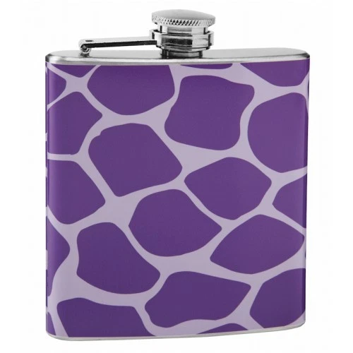 Frasco de cadera con estampado de jirafa púrpura claro y oscuro Foto 1 de 1