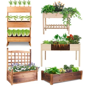 Heavy Duty Elevated Planter Box Raised Garden Bed Kit Vegetable Herb Patio Grow - Picture 1 of 64