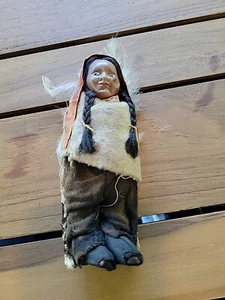 Vintage Native American Indian Doll 5" - Picture 1 of 5