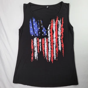 Women's American Flag Graphic T-Shirt Size Small Black Patriotic 4th July USA - Picture 1 of 8
