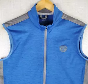 PUMA x MEDINAH CC Size Small Mens Full Zip Vest Performance Wicking Blue Golf - Picture 1 of 20
