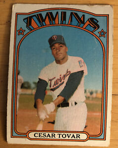 1972 Topps Cesar Tovar Card #275 Twins Outfield Low-Grade Poor: Badly Creased