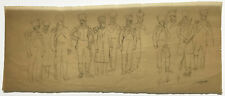 CHARLES HOFFBAUER Original ~ NAPOLEONIC SOLDIERS ~ Pencil DRAWING LISTED ARTIST