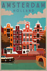 Amsterdam Netherlands Old Advertisement Print Wall Art Home Decor - POSTER 20x30