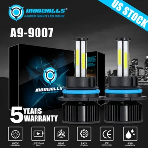 For Ford F-150 F-250 F-350 Super Duty 9007 6-Sides LED Headlight Bulbs Kit Hi/Lo - Picture 1 of 12