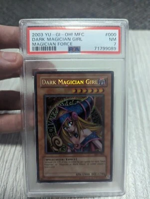 Yugioh PSA 7 Dark Magician Girl MFC-000 Unlimited Edition Secret Rare Holo - Image 1 of 2