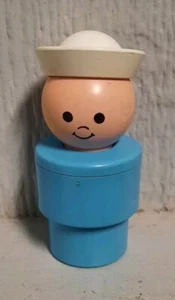 Vtg Fisher Price #120 Tug Boat Tub Toy Turquoise Jumbo Sailor Man Replacement  - Picture 1 of 6