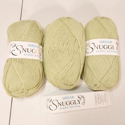 3 Skeins Sirdar Snuggly DK Yarn Green 0403 Lot 115630 50g each Nylon & Acrylic - Image 1 of 4