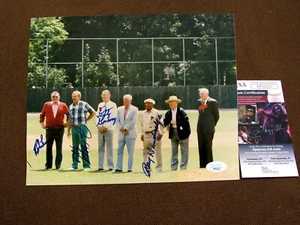 JIM CATFISH HUNTER LEFTY GOMEZ BOB LEMON RAY DANDRIDGE HOF SIGNED AUTO PHOTO JSA - Picture 1 of 3