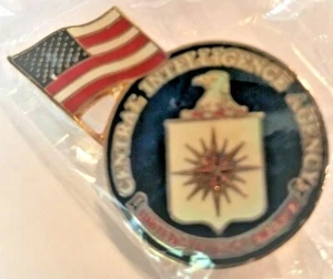 CENTRAL INTELLIGENCE AGENCY W/FLAG COMMEMORATIVE PIN - Picture 1 of 1