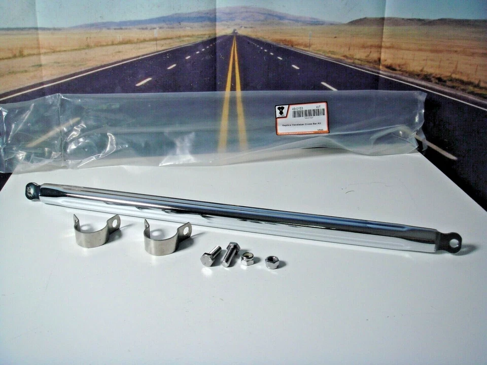Harley Spring Fork 1" Handlebar Cross Bar Kit FL WL UL EL  V-Twin 49-0153  N3 - Image 1 of 4