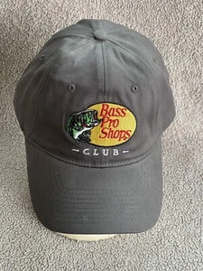 BASS PRO SHOP "CLUB" Grey Adjustable Baseball Cap Hat - Picture 1 of 7