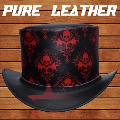"Sombrero de cuero steampunk hecho a mano gótico victoriano cosplay sombrero unisex" Foto 1 de 3