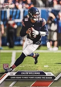 2024 Topps Now NFL Caleb Williams RC #8 Most Points Scored Chicago Bears Rookie - Picture 1 of 1