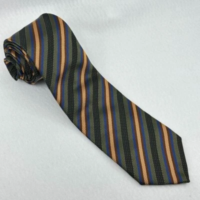 Luciano Barbera 100丝绸领带手工制作意大利多色条纹领带4x60 — 第 1/4 张图片