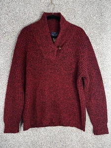 Vintage Woolrich Woman rot schwarz strukturiert Wollmischung Pullover Schalkragen Gr. XL - Bild 1 von 6