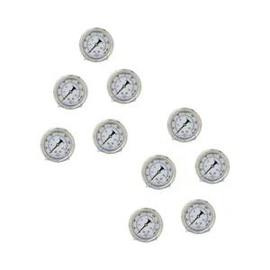 10 PACK LIQUID FILLED PRESSURE GAUGE 0-1500 PSI, 2.5" FACE, 1/4" BACK MOUNT WOG - Picture 1 of 4