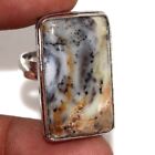 925 Silver Plated-honey Dendritic Ethnic Gemstone Ring Jewelry Us Size-8 Au N852