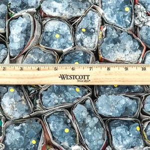 Madagascar Celestite Crystal Druzy Gemstone Cluster Sky Blue Geode Mineral 4-5" - Picture 1 of 8