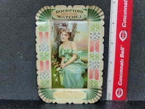 Antique Rockford High Grade Watches Advertisng Tin Tray - Picture 1 of 4