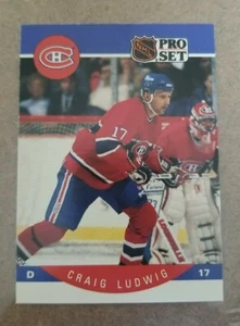 1990-91 Pro Set - Montreal Canadiens - Hockey Card #154 Craig Ludwig - Picture 1 of 2