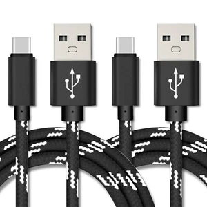 2-Pack Braided USB-A to USB Type-C Fast Charge Cable Cord Charger Charging Sync - Picture 1 of 13