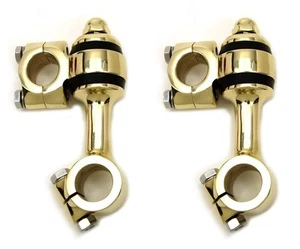 VTWIN FLANDERS ESTILO 3-1/2" LATÓN DOGBONE ELEVADORES HARLEY BOBBER CHOPPER SPRINGER - Imagen 1 de 5